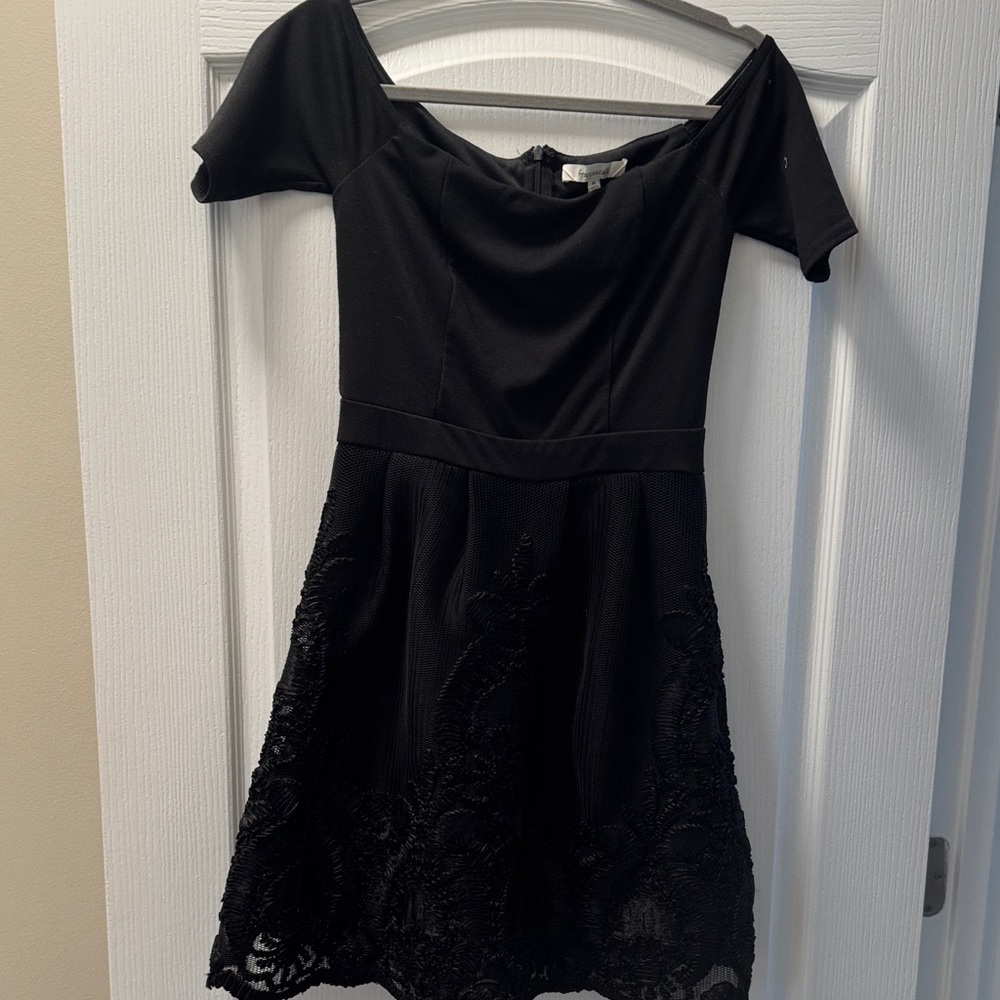 Black Off-Shoulder A-Line Dress